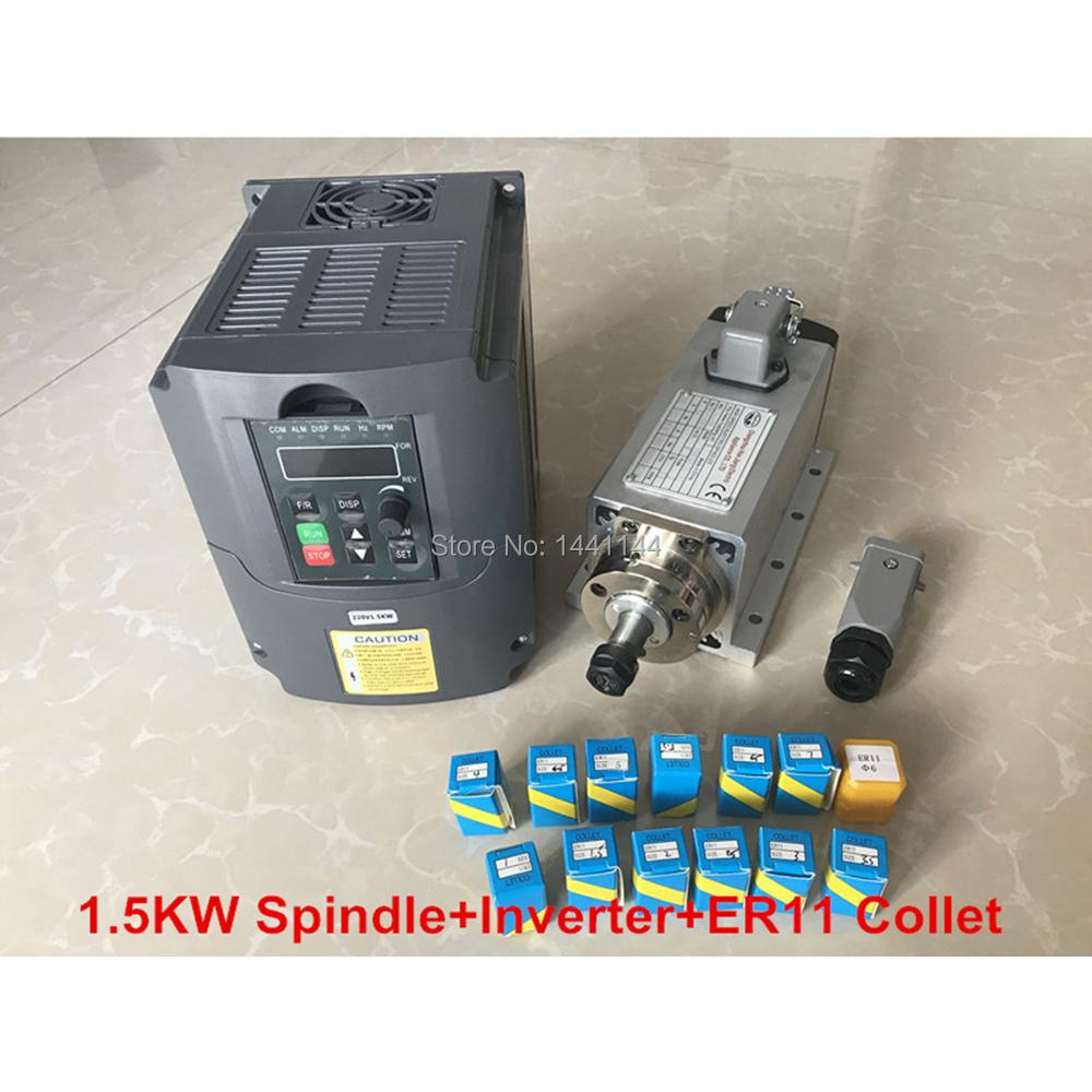 Air Cooled 1.5Kw Spindle Motor Inverter 110V - 1.5KW Luchtgekoelde Spindel Motor Kit Cnc