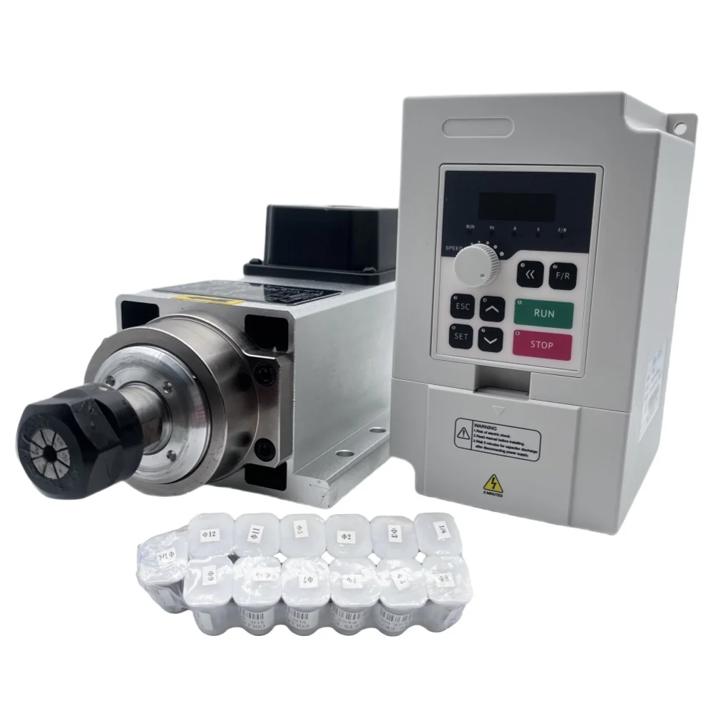Air Cooled 1.5Kw Spindle Motor Inverter 110V - 1,5KW ER11/ER20 110V/220V CNC Spindelmotor Kit
