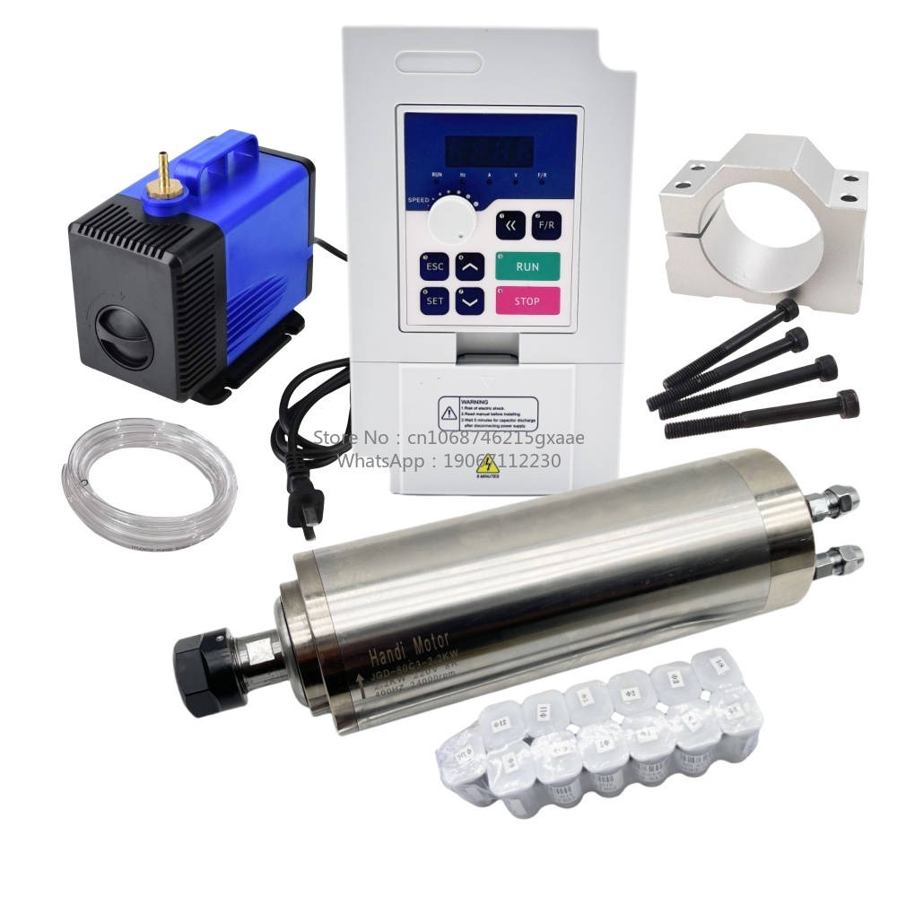 2.2Kw Water Cooled Spindle Kit Vfd - 80MM 2,2KW ER20 Watergekoelde CNC Spindelmotor