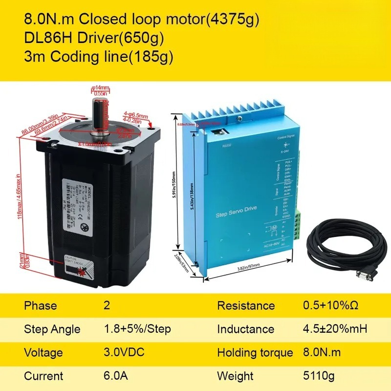 Hybrid Servo Driver Nema 34 8.5Nm - Industriële Nema 34 Closed Loop Stepper