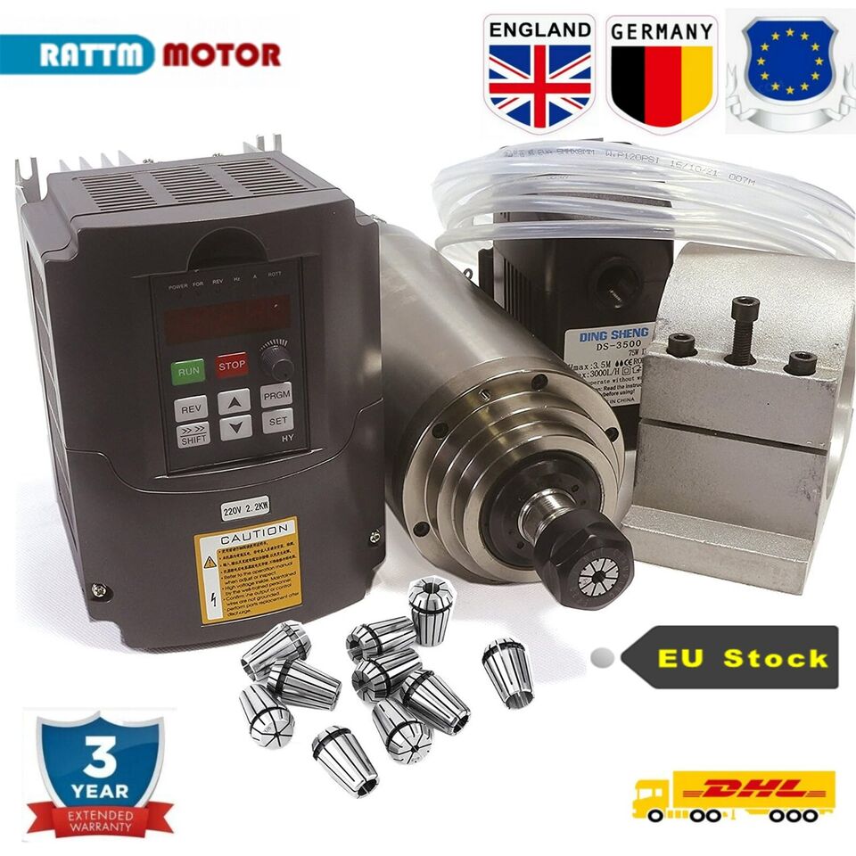 2.2Kw Water Cooled Spindle Kit Vfd - 【Eu/Usa��waterkoelspindel Motorkit 2,2 Kw 2200W Ronde