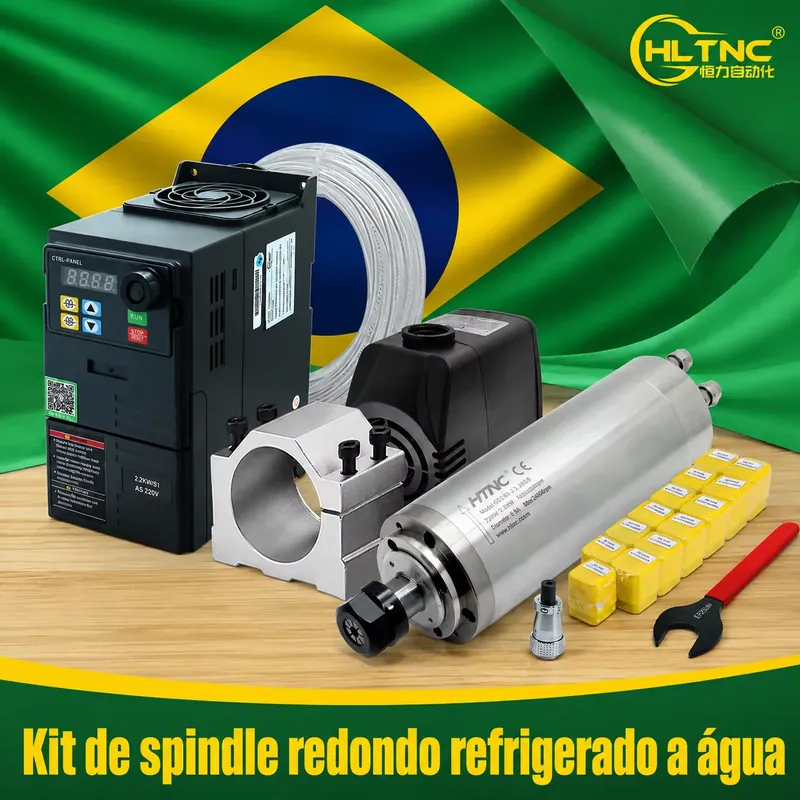 2.2Kw Water Cooled Spindle Kit Vfd - Braziliaanse verzending: 2,2 kW 220V/110V watergekoelde