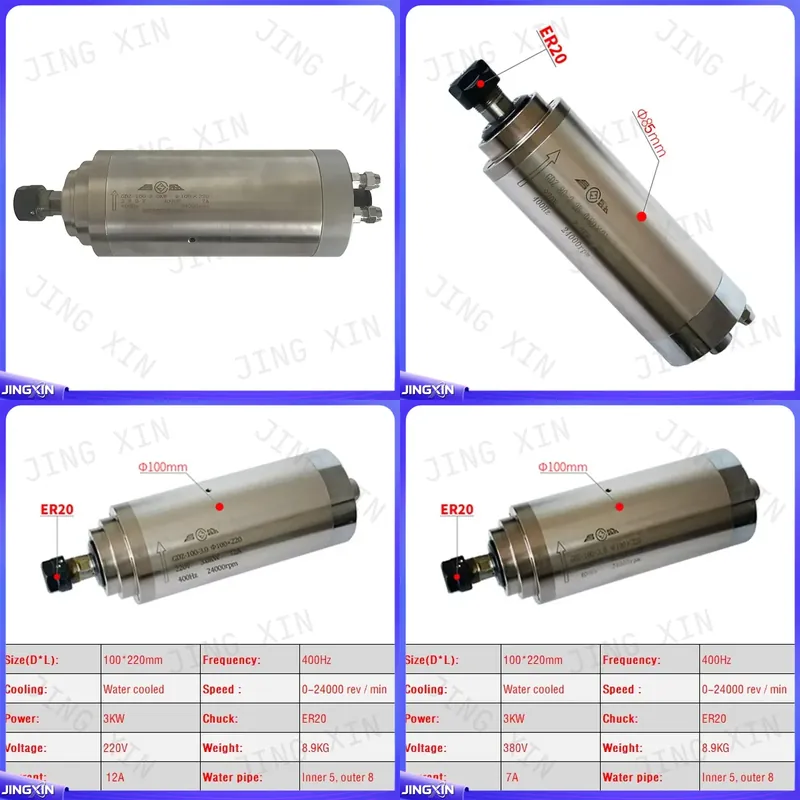 Er20 Collet Chuck Spindle Motor 220V - op maat gemaakt voor CNC-spindelmotor 2.2KW