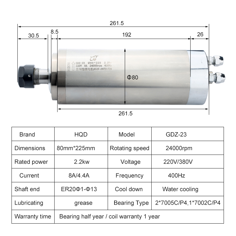 2,2 kW watergekoelde spindelse - 2.2Kw Water Cooled Spindle Kit Vfd recensie en prijs