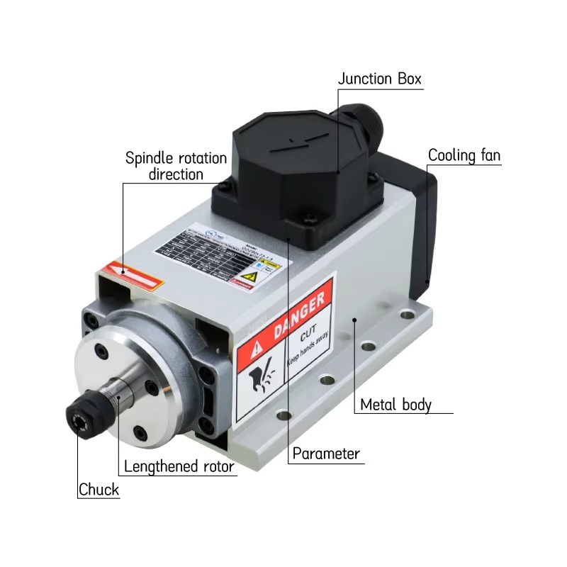 Hoge snelheid 1,5 kW 2 pk luch - Er20 Collet Chuck Spindle Motor 220V recensie en prijs