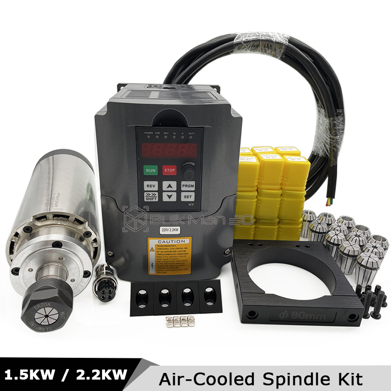 2.2KW 1.5KW Luchtgekoelde CNC  - Air Cooled 1.5Kw Spindle Motor Inverter 110V recensie en prijs