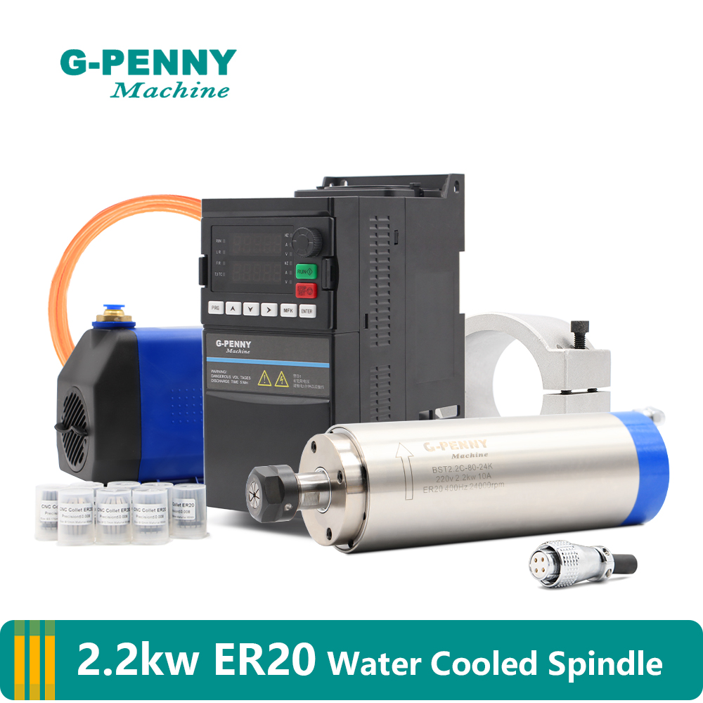 G-PENNY 2.2kw ER20 watergekoel - 2.2Kw Water Cooled Spindle Kit Vfd recensie en prijs