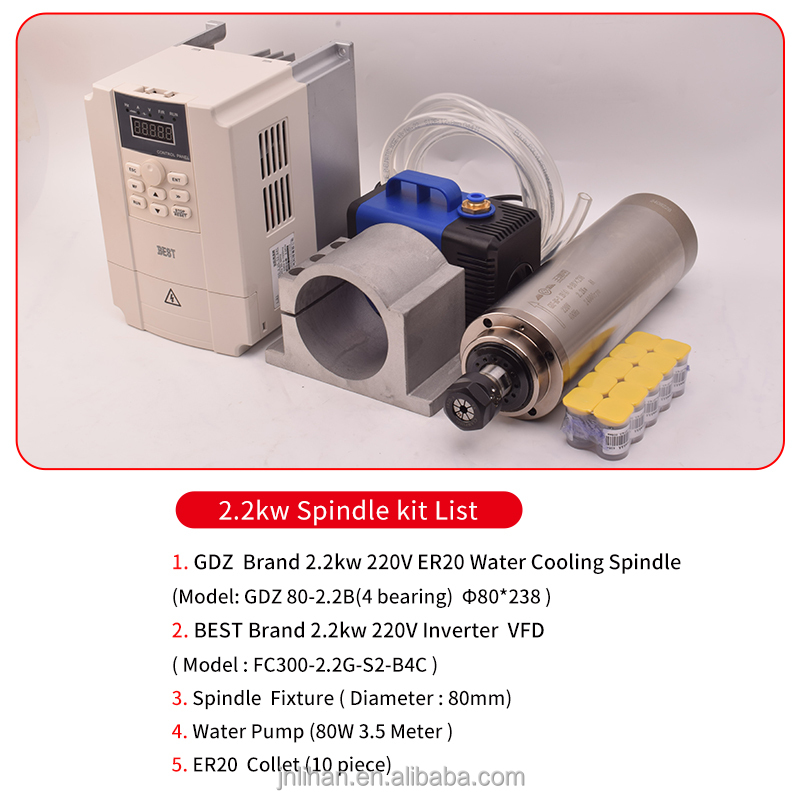 GDZ 2.2KW 220V watergekoelde C - 2.2Kw Water Cooled Spindle Kit Vfd recensie en prijs