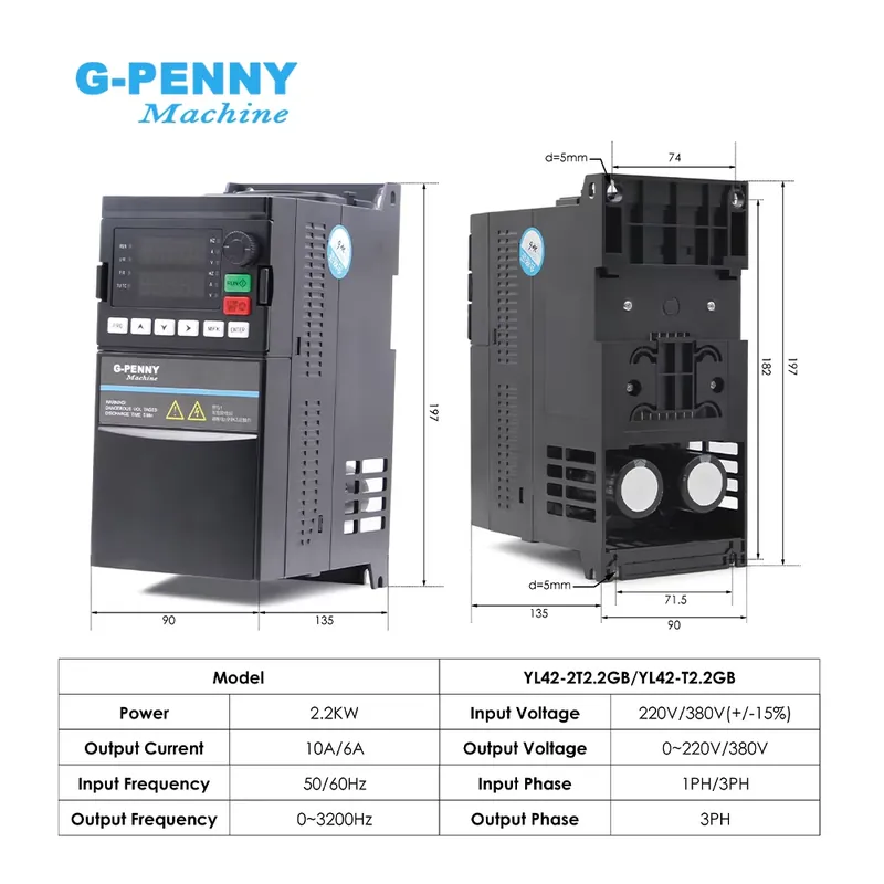 G-Penny 2.2kw ER20 D80 12000rp - 2.2Kw Water Cooled Spindle Kit Vfd recensie en prijs