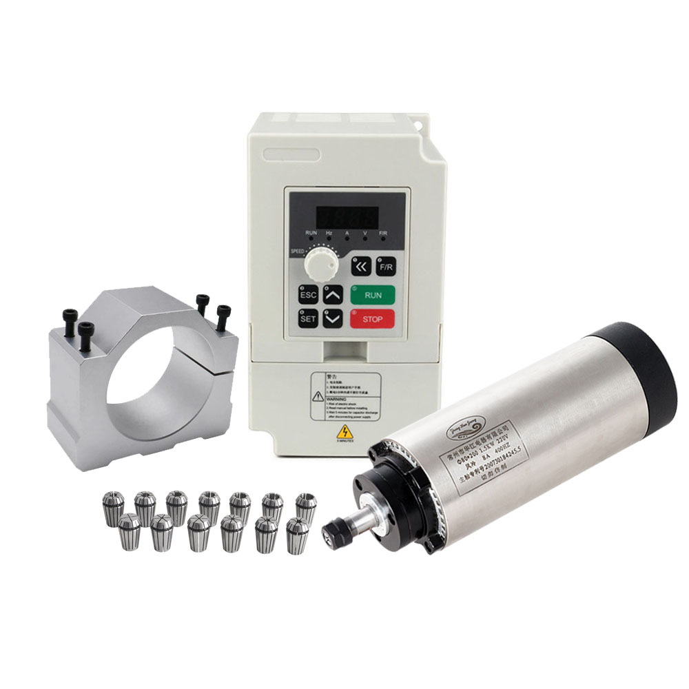 CNC Spindelmotor Kit 80 MM 1.5 - Air Cooled 1.5Kw Spindle Motor Inverter 110V recensie en prijs